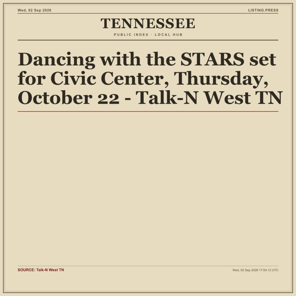 Dancing with the STARS set for Civic Center, Thursday, October 22 – Talk-N West TN