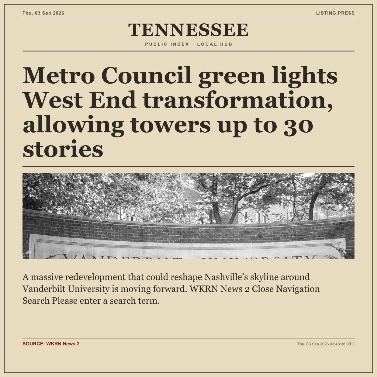 Metro Council green lights West End transformation, allowing towers up to 30 stories