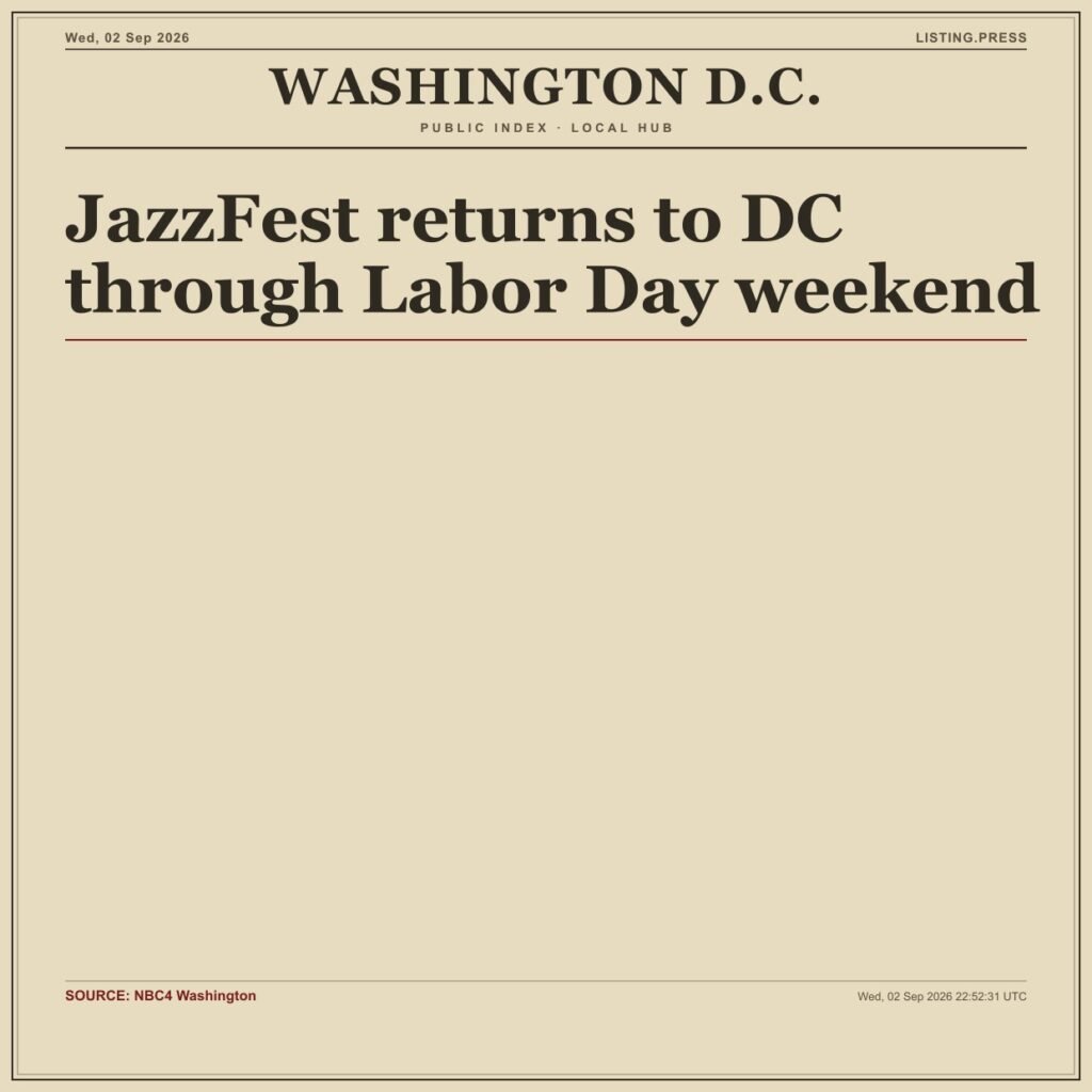 JazzFest returns to DC through Labor Day weekend