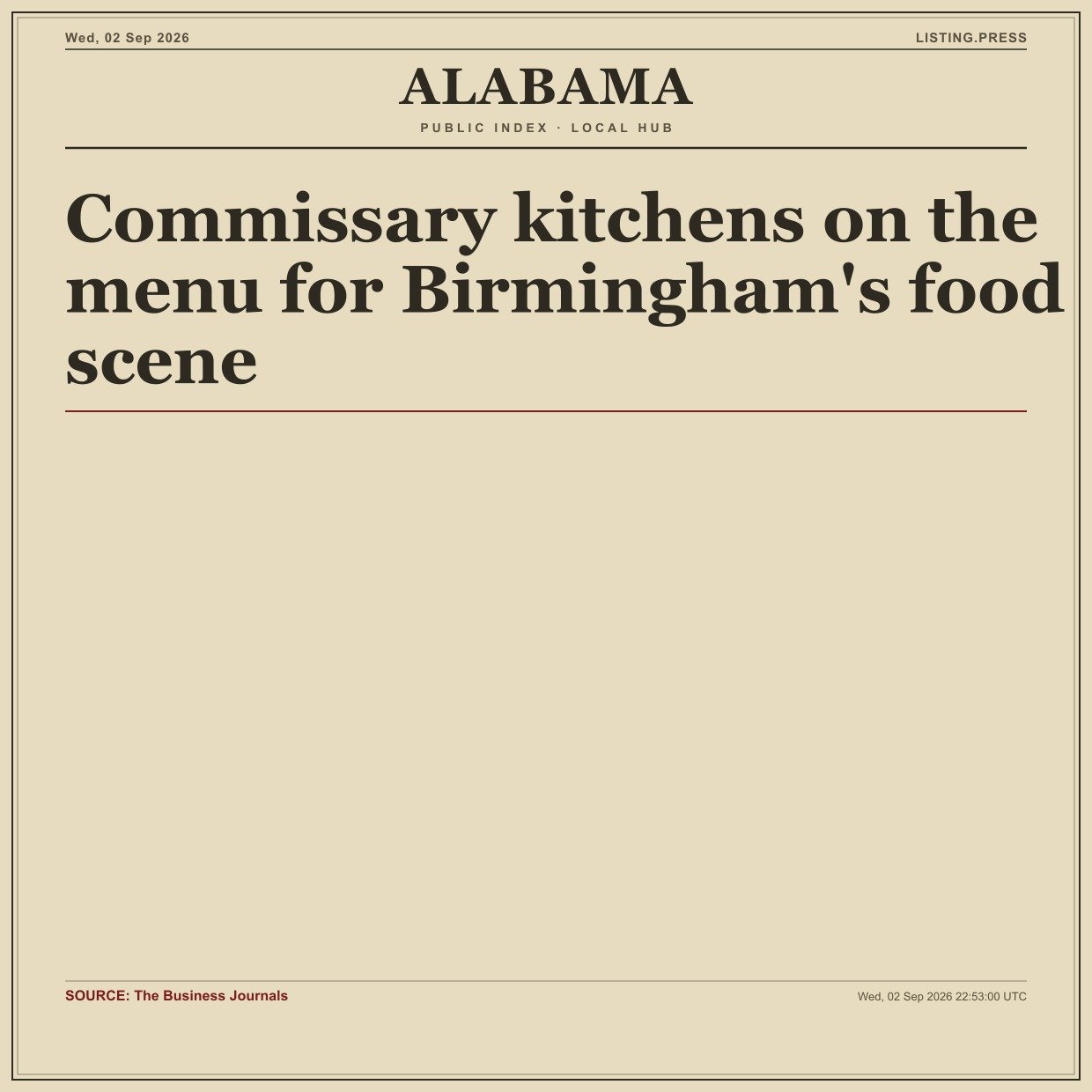 Commissary kitchens on the menu for Birmingham's food scene