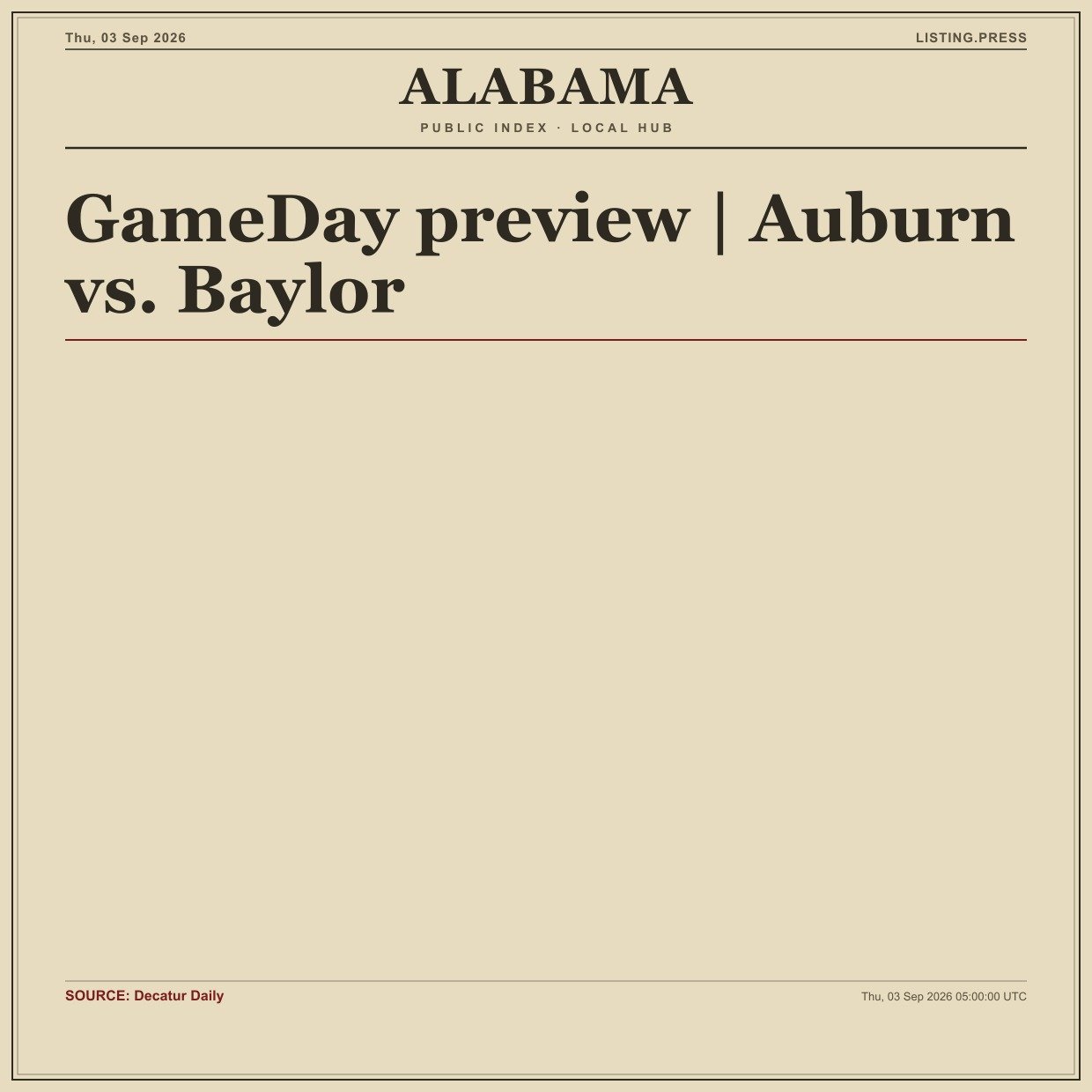 GameDay preview | Auburn vs. Baylor