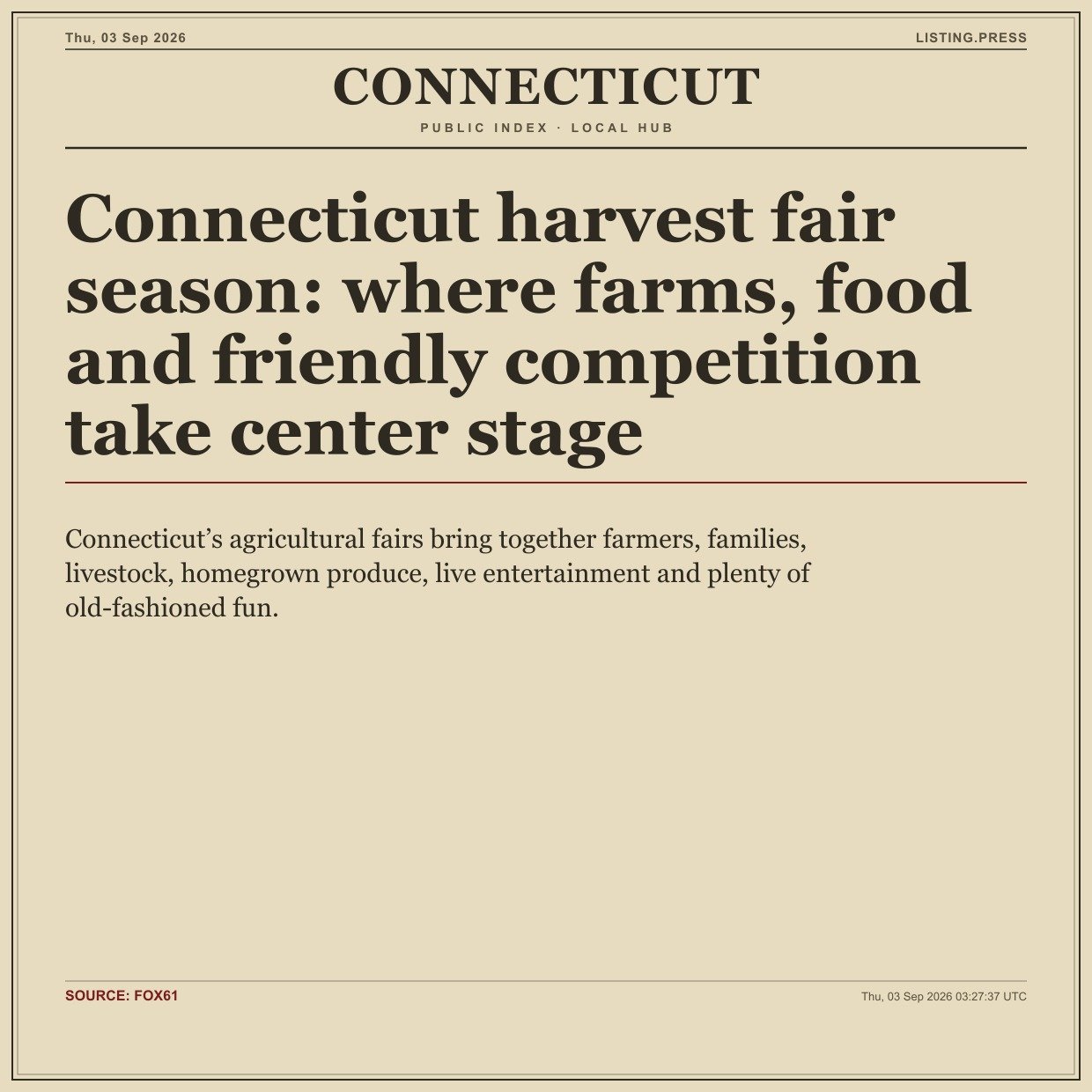 Connecticut harvest fair season: where farms, food and friendly competition take center stage