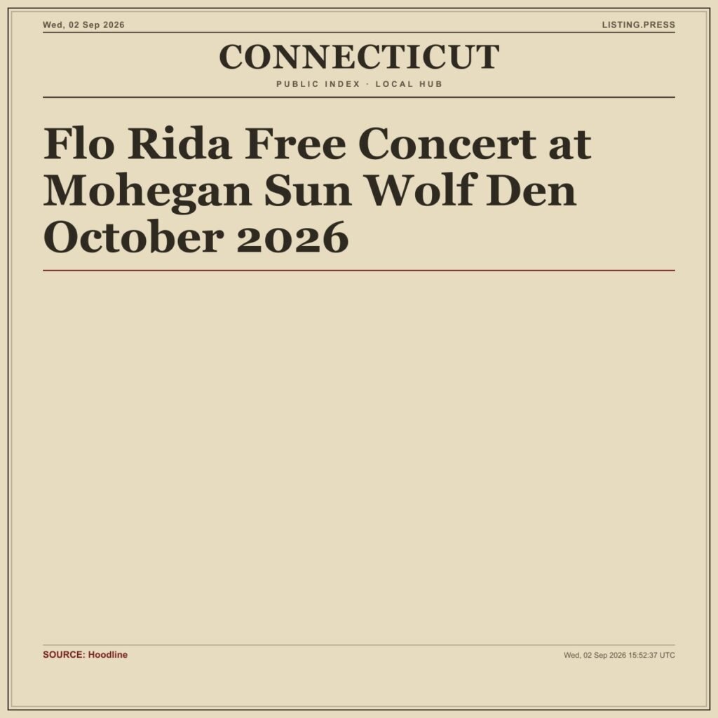 Flo Rida Free Concert at Mohegan Sun Wolf Den October 2026