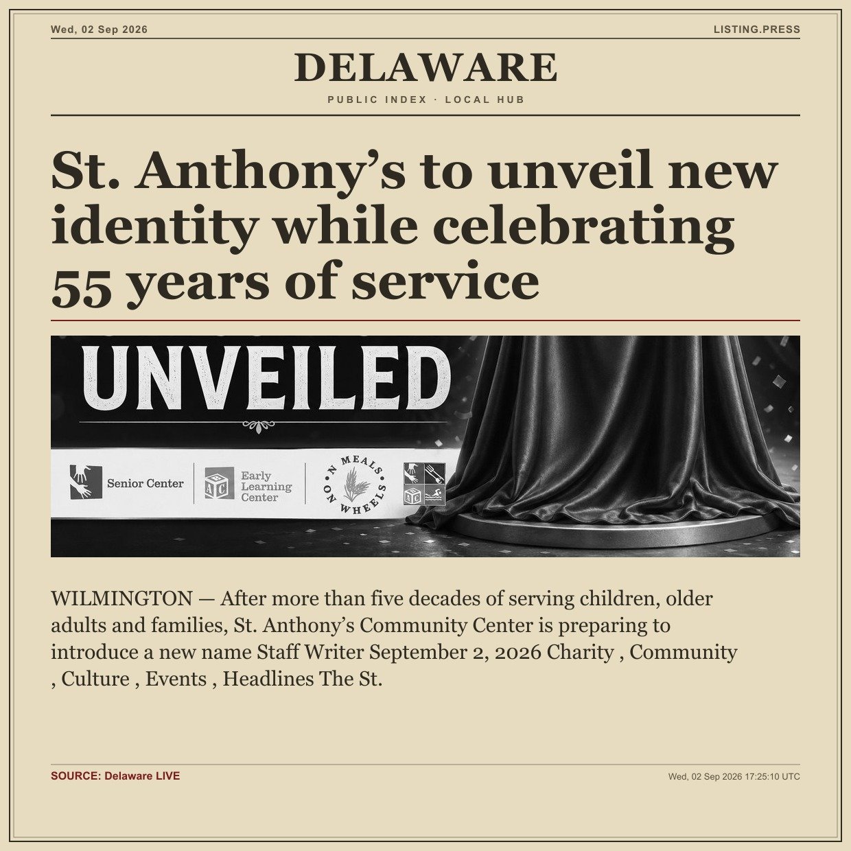 St. Anthony’s to unveil new identity while celebrating 55 years of service