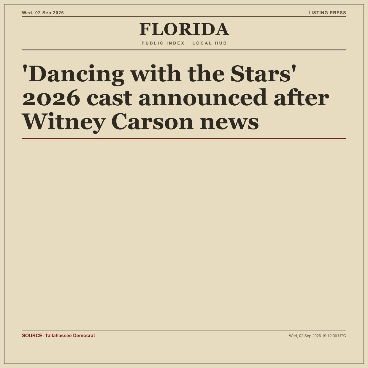 'Dancing with the Stars' 2026 cast announced after Witney Carson news