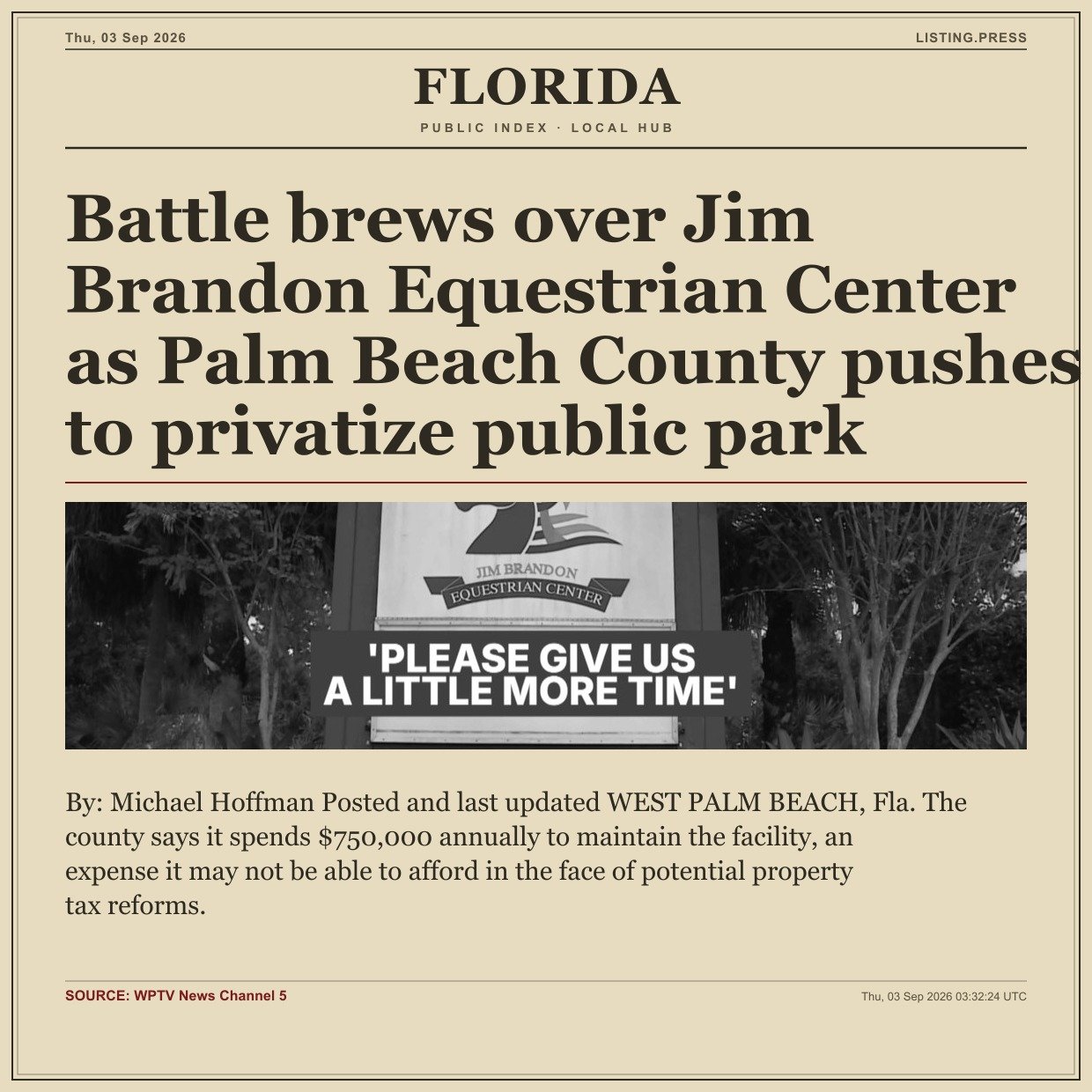 Battle brews over Jim Brandon Equestrian Center as Palm Beach County pushes to privatize public park