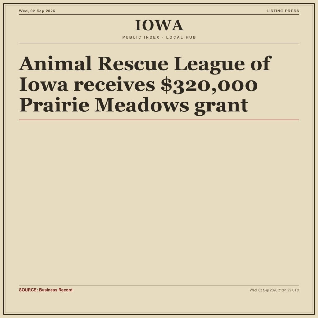 Animal Rescue League of Iowa receives $320,000 Prairie Meadows grant