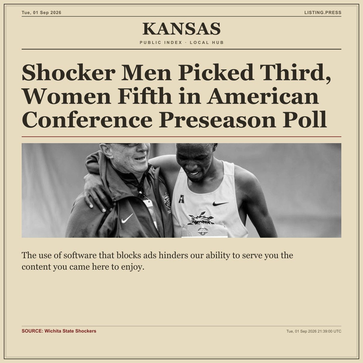 Shocker Men Picked Third, Women Fifth in American Conference Preseason Poll