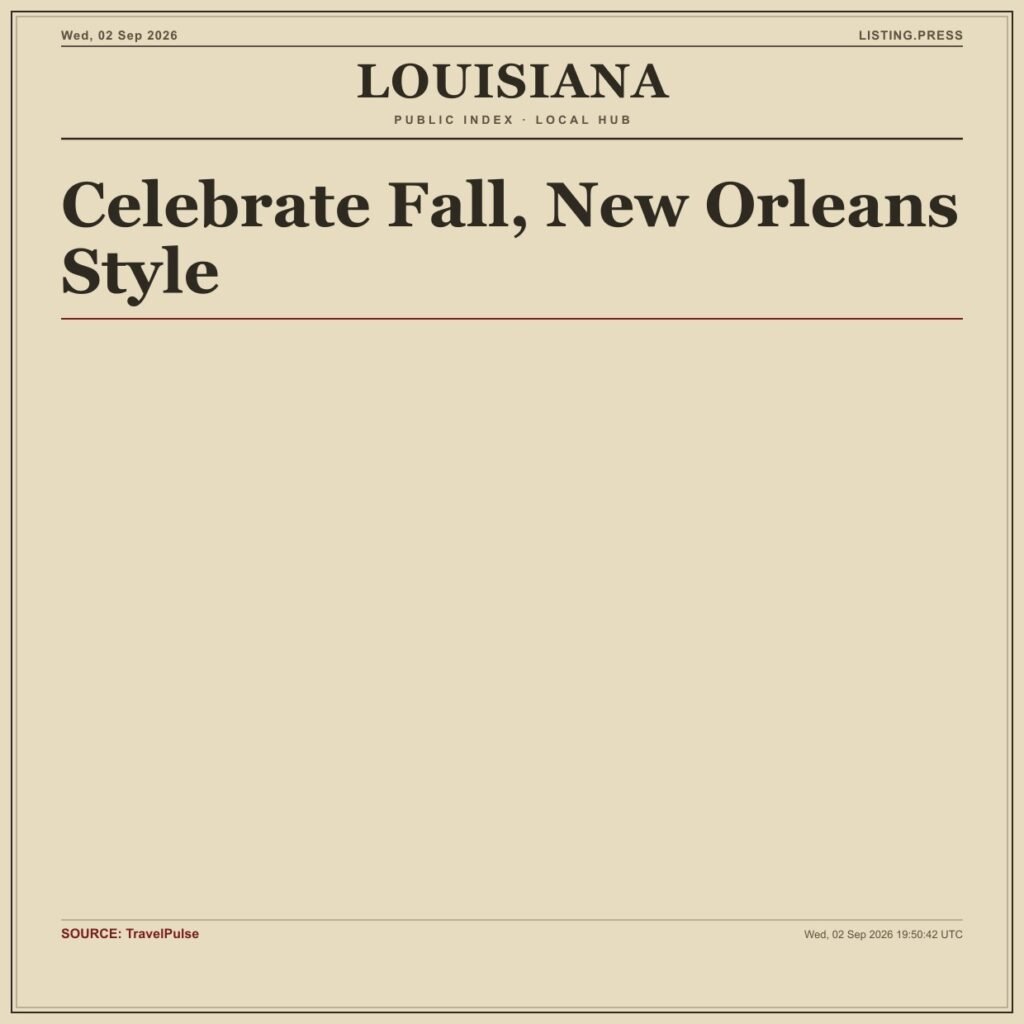 Celebrate Fall, New Orleans Style