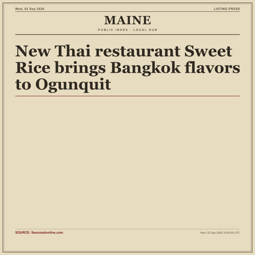 New Thai restaurant Sweet Rice brings Bangkok flavors to Ogunquit