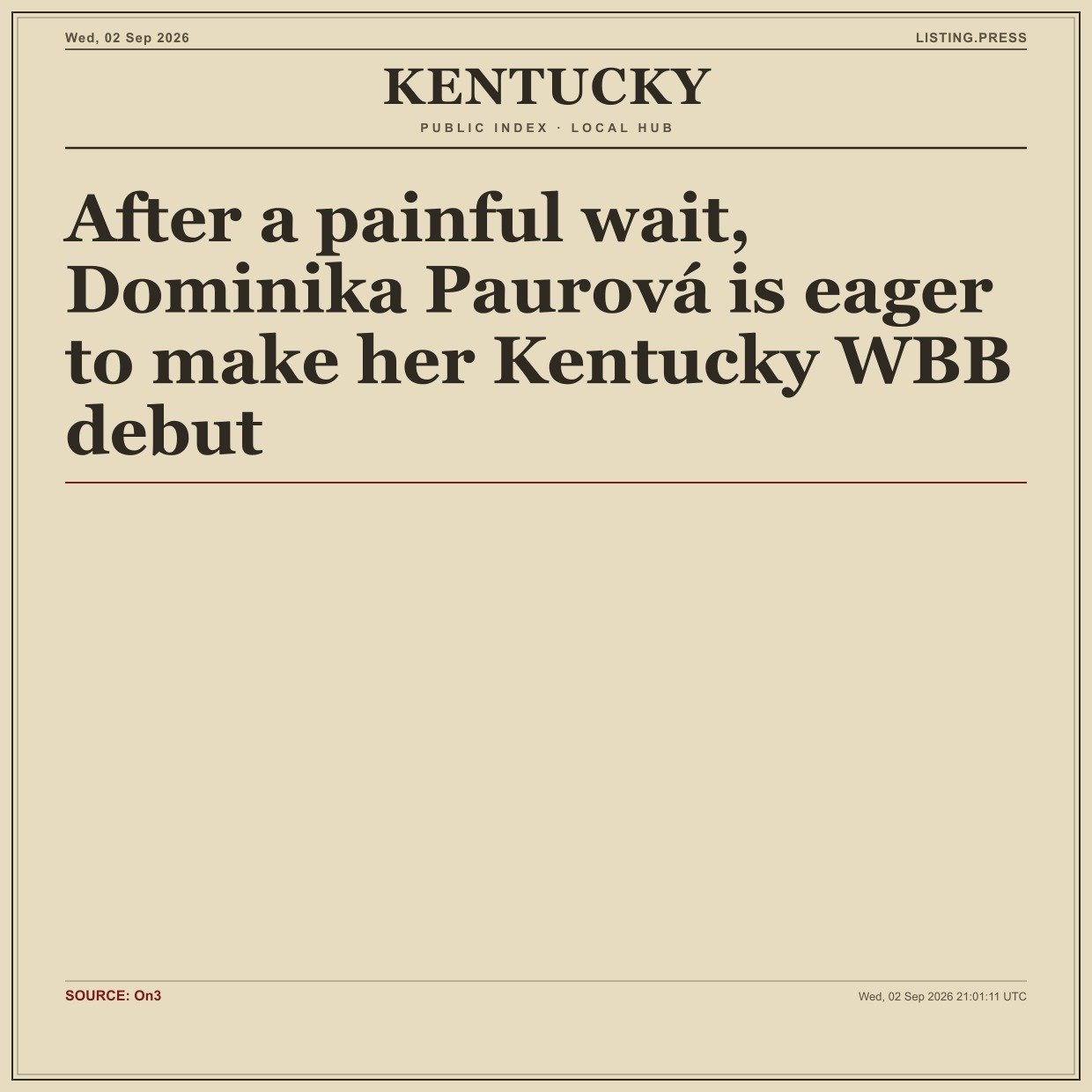 After a painful wait, Dominika Paurová is eager to make her Kentucky WBB debut