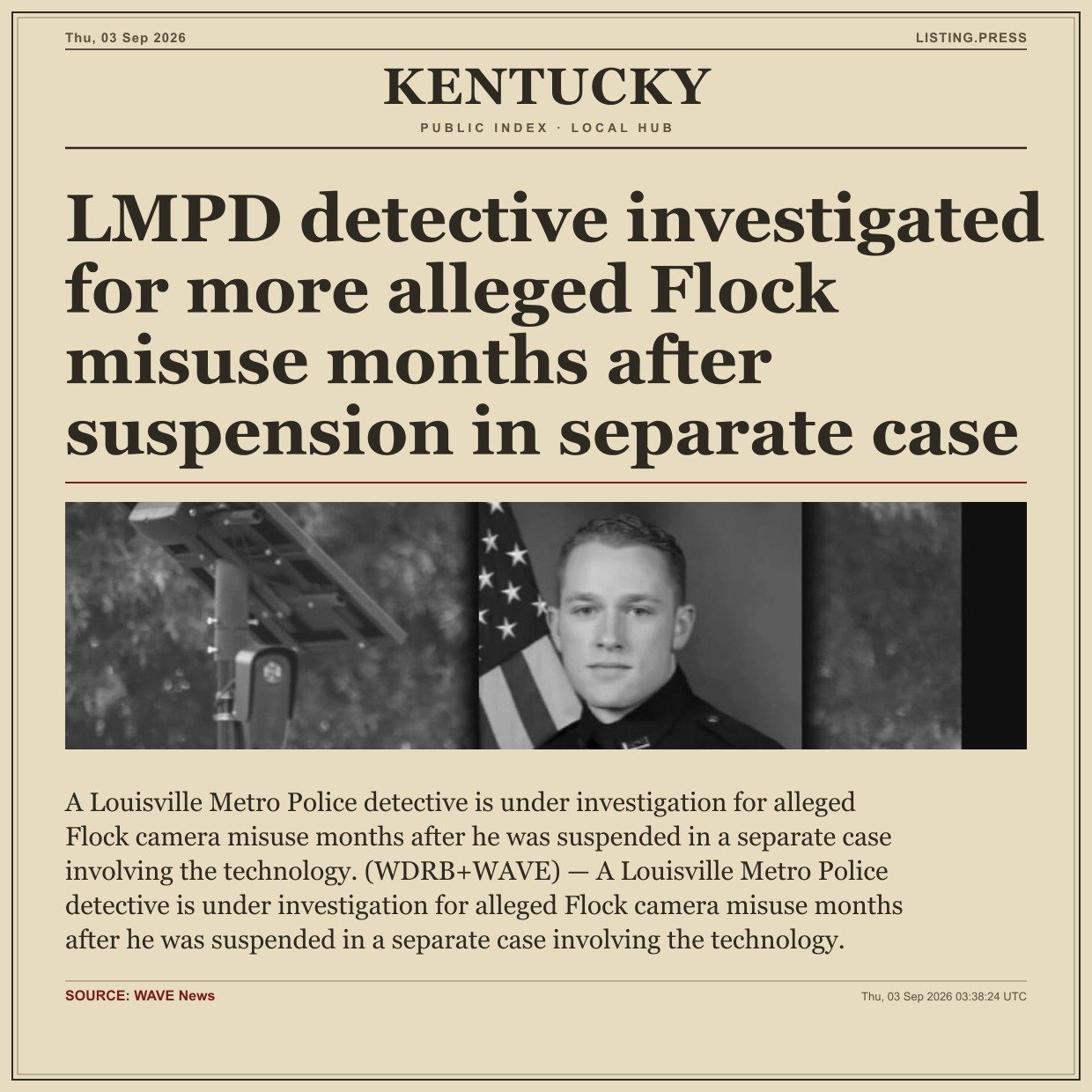 LMPD detective investigated for more alleged Flock misuse months after suspension in separate case