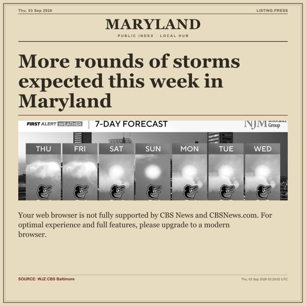More rounds of storms expected this week in Maryland