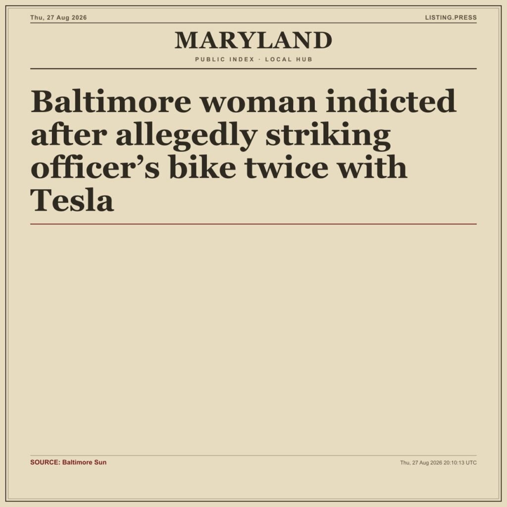 Baltimore woman indicted after allegedly striking officer’s bike twice with Tesla