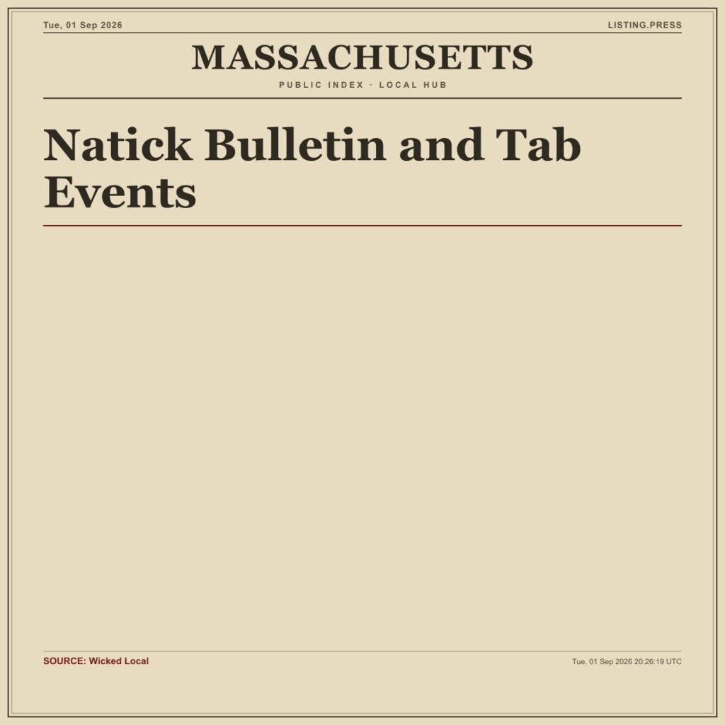 Natick Bulletin and Tab Events