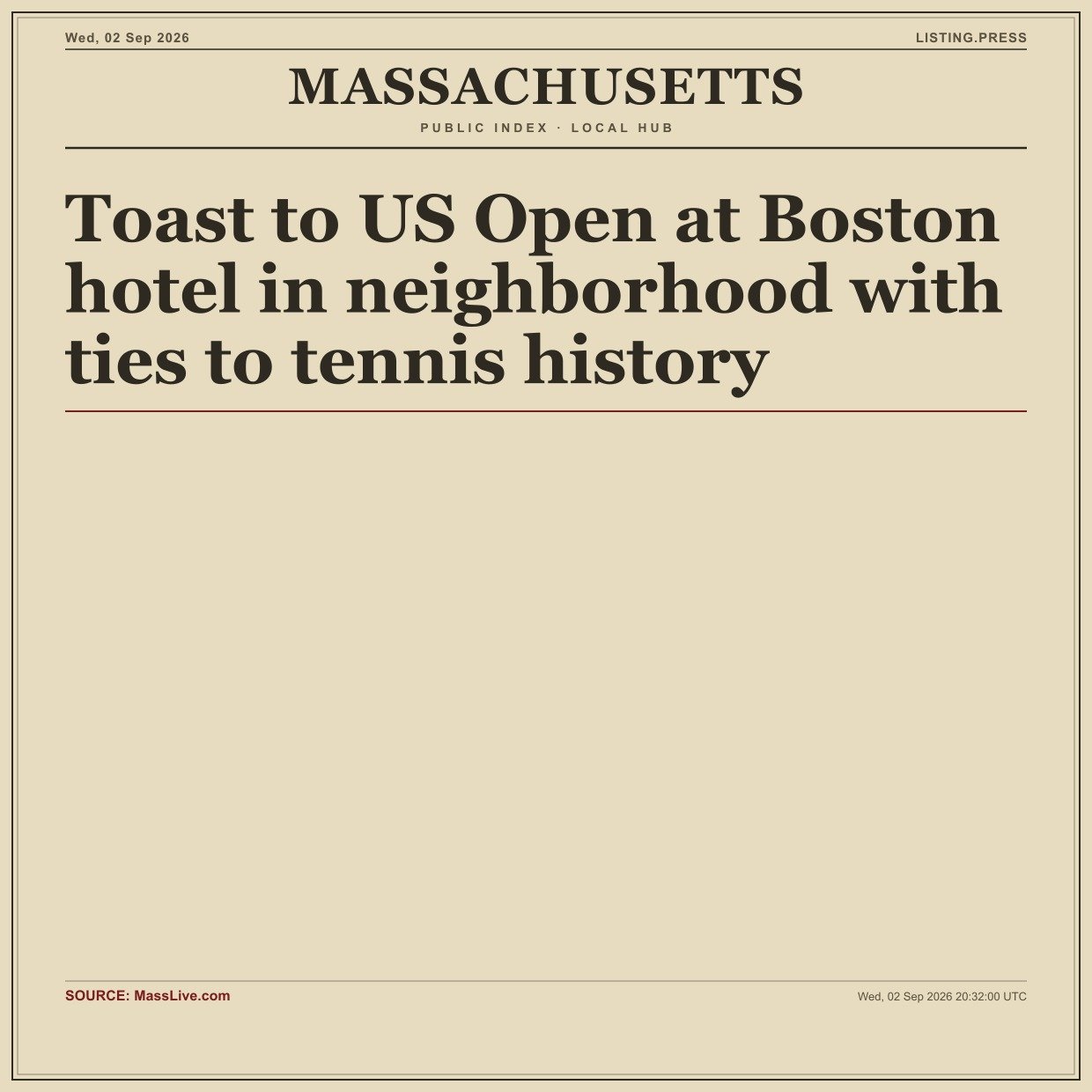 Toast to US Open at Boston hotel in neighborhood with ties to tennis history