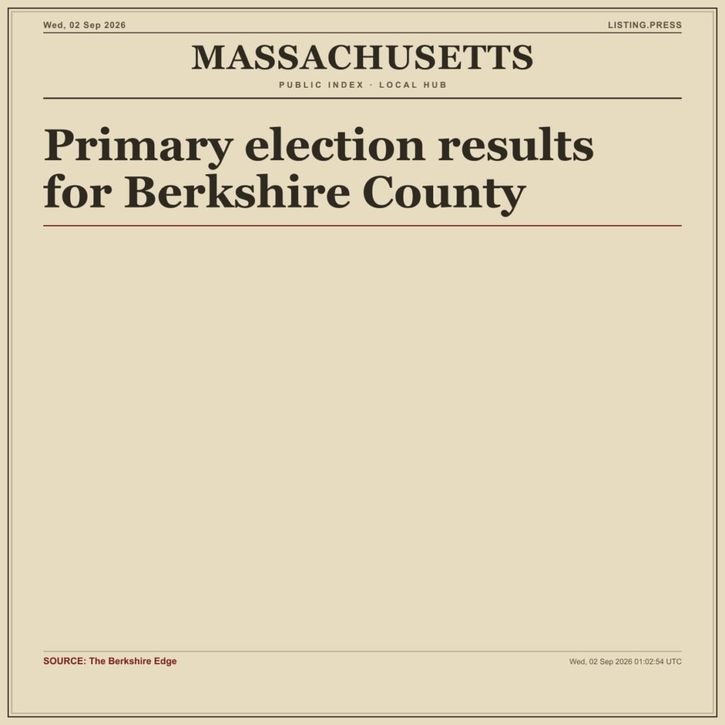Primary election results for Berkshire County