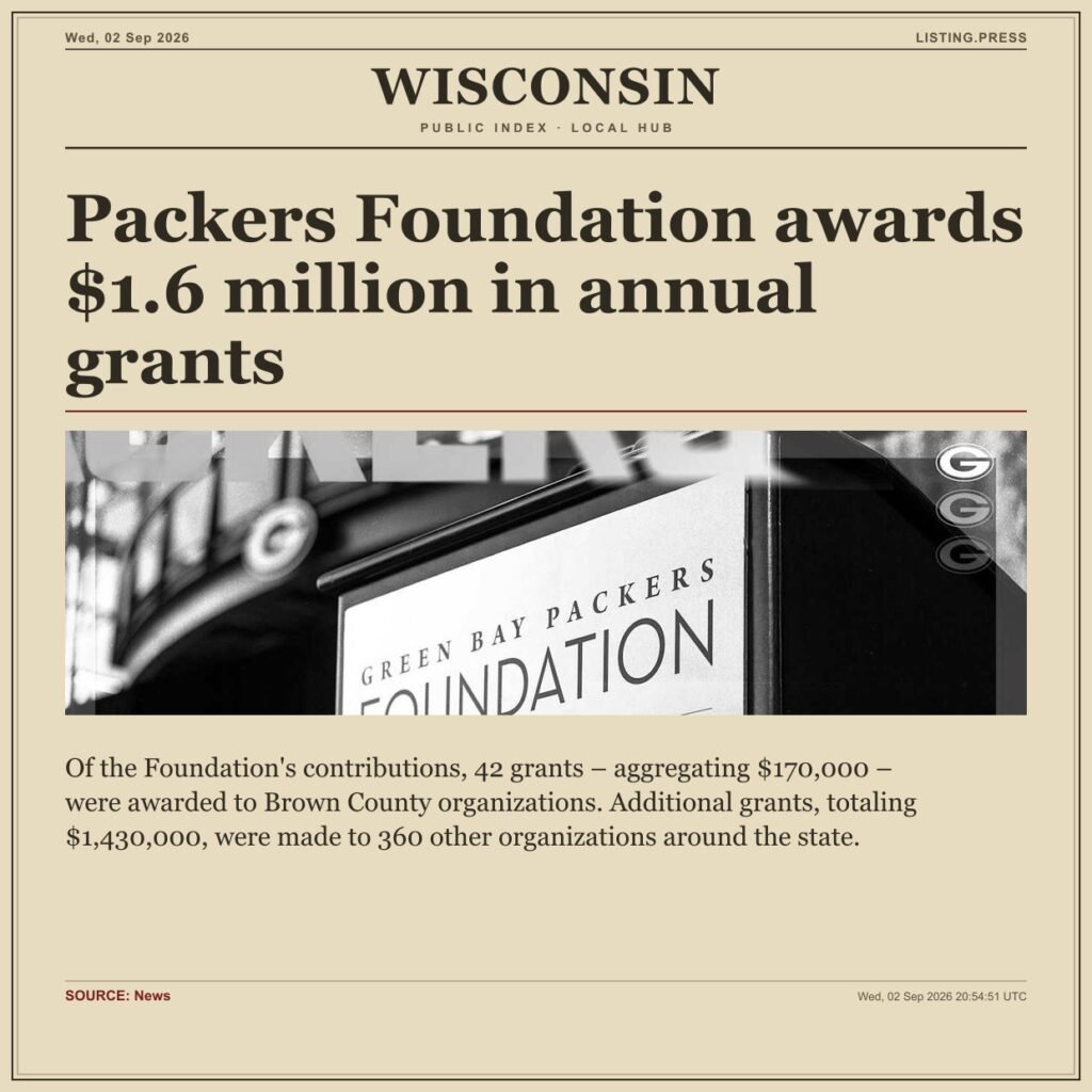 Packers Foundation awards $1.6 million in annual grants