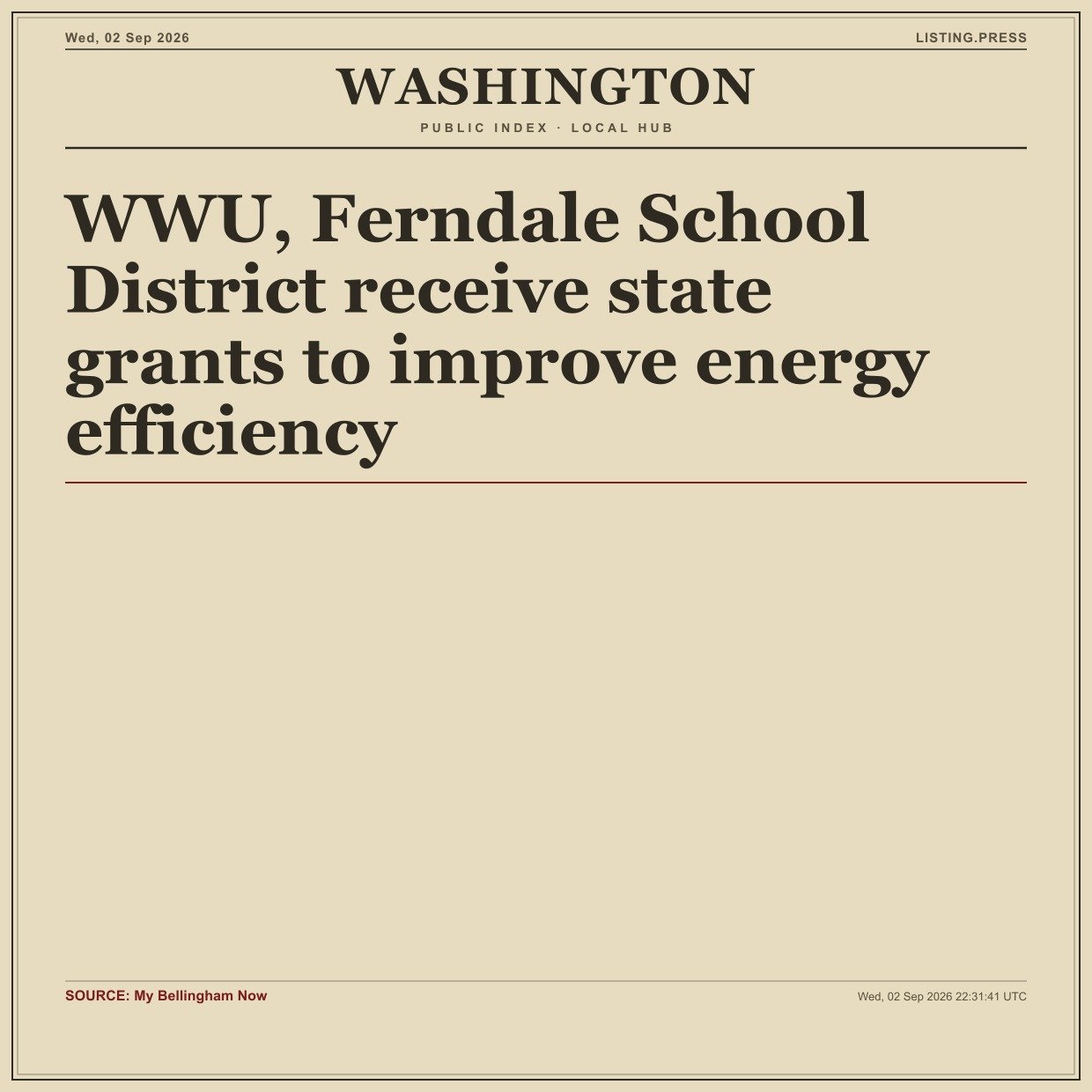 WWU, Ferndale School District receive state grants to improve energy efficiency