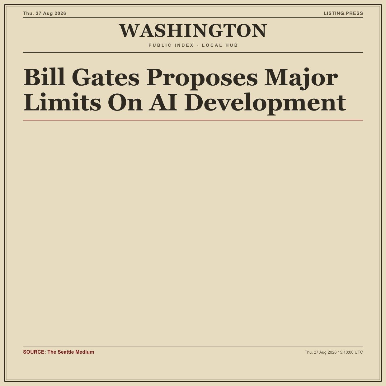 Bill Gates Proposes Major Limits On AI Development
