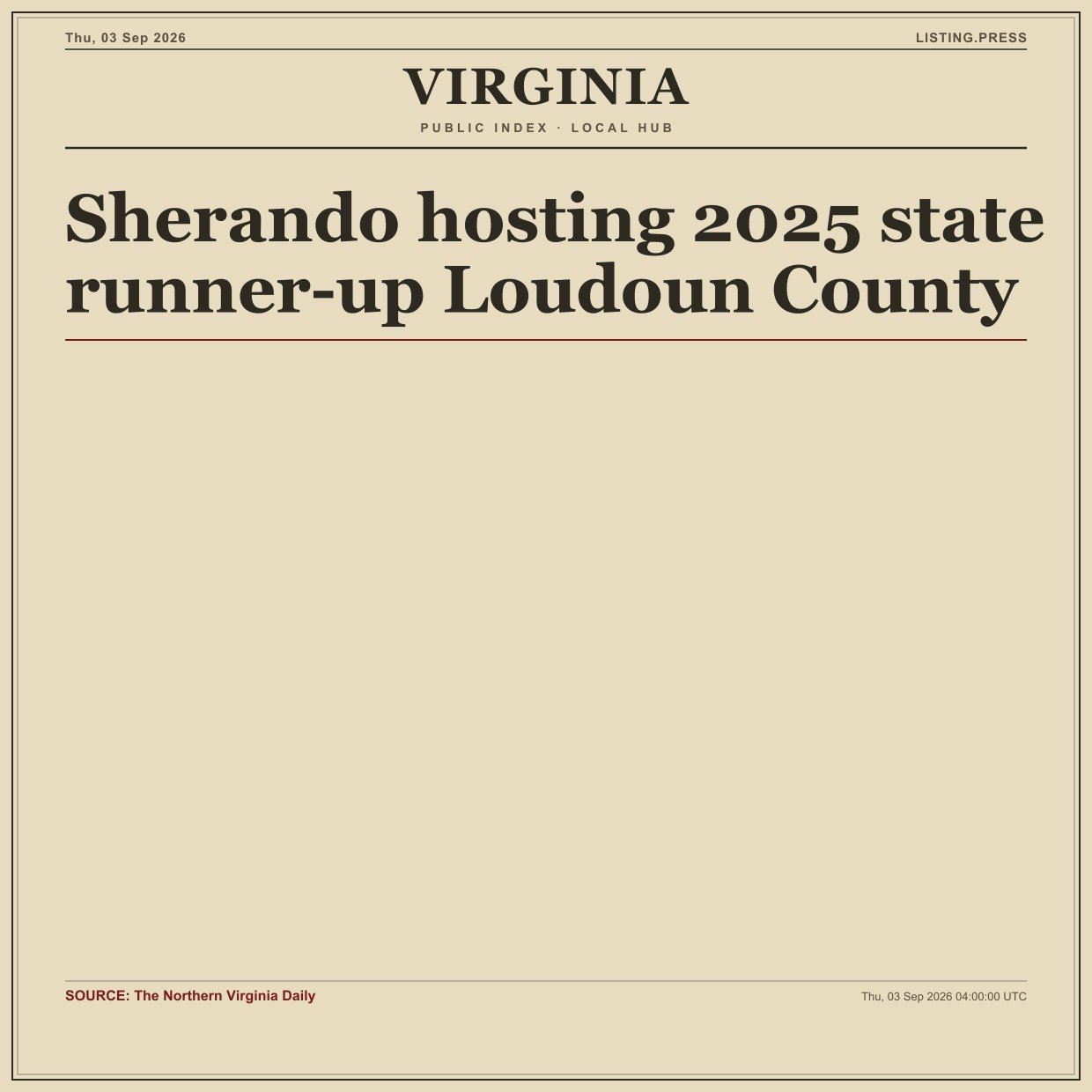 Sherando hosting 2025 state runner-up Loudoun County