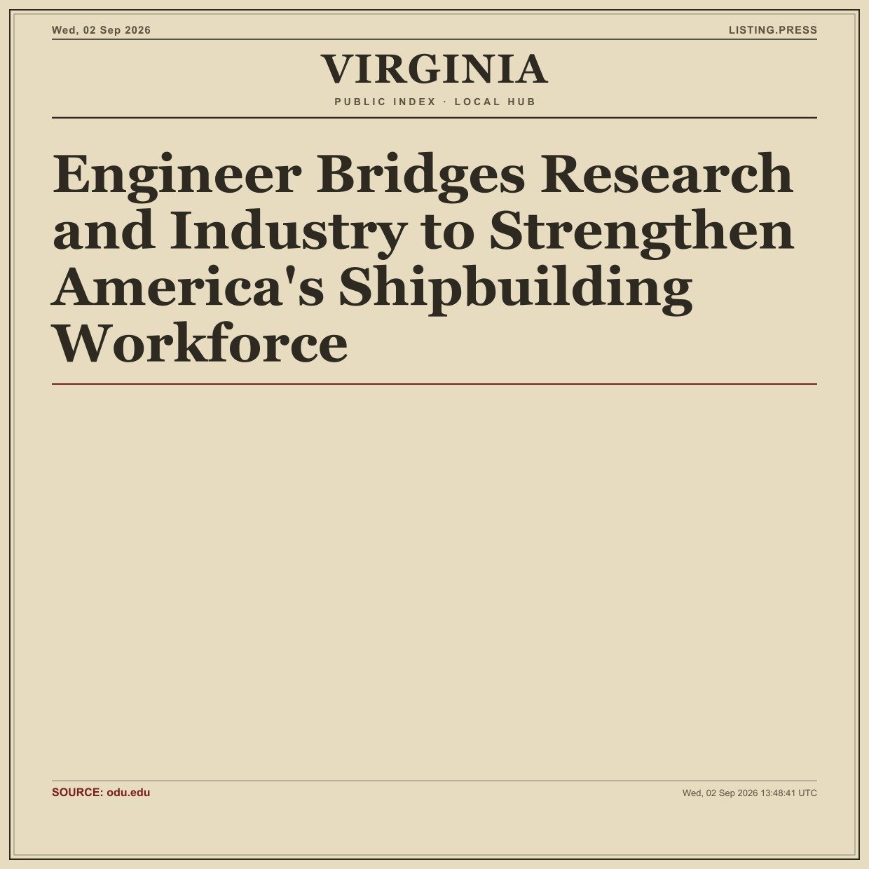 Engineer Bridges Research and Industry to Strengthen America's Shipbuilding Workforce