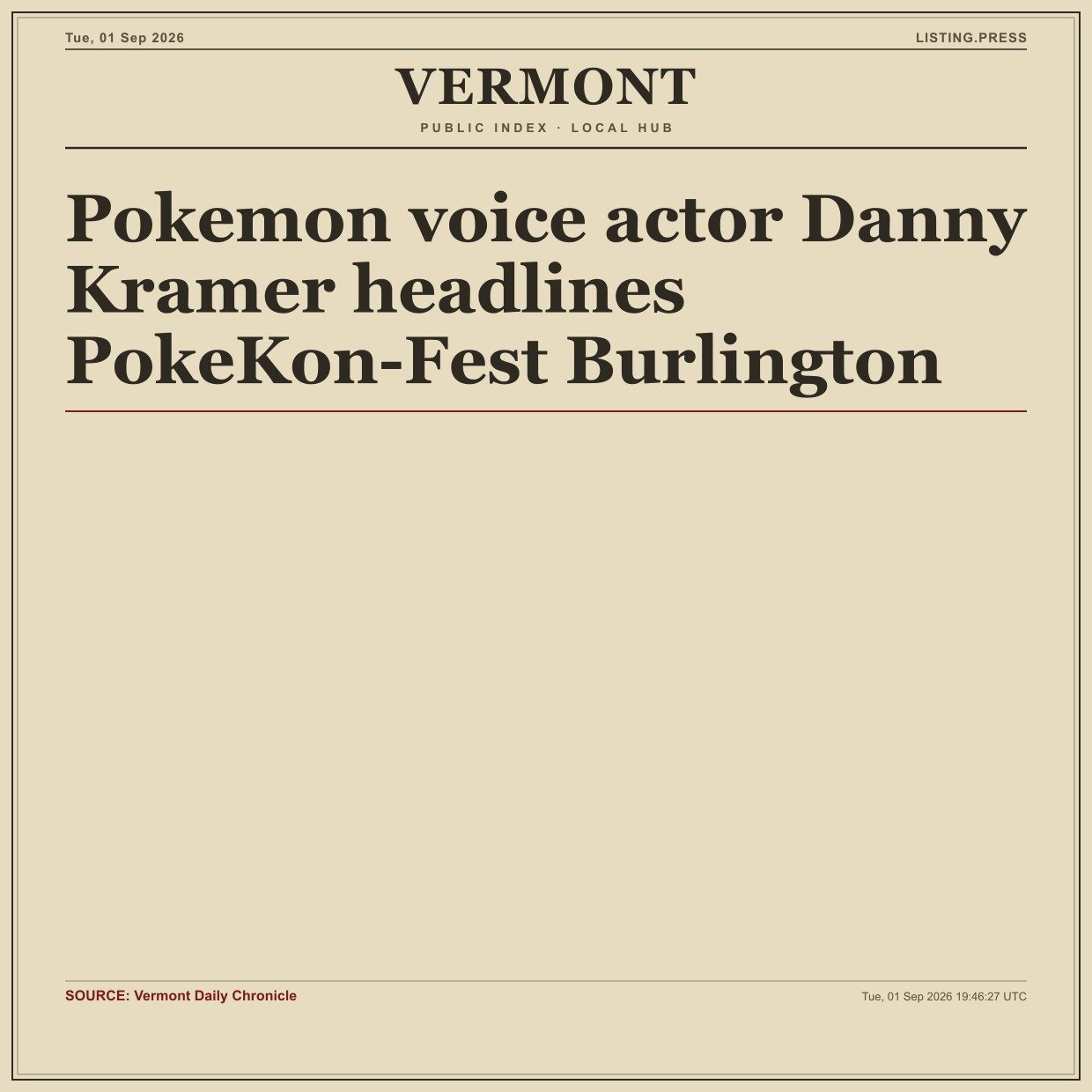 Pokemon voice actor Danny Kramer headlines PokeKon-Fest Burlington