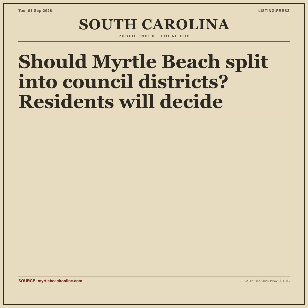 Should Myrtle Beach split into council districts? Residents will decide