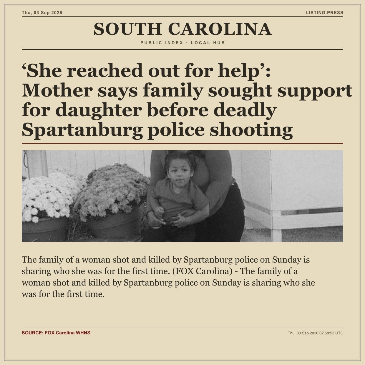 ‘She reached out for help’: Mother says family sought support for daughter before deadly Spartanburg police shooting