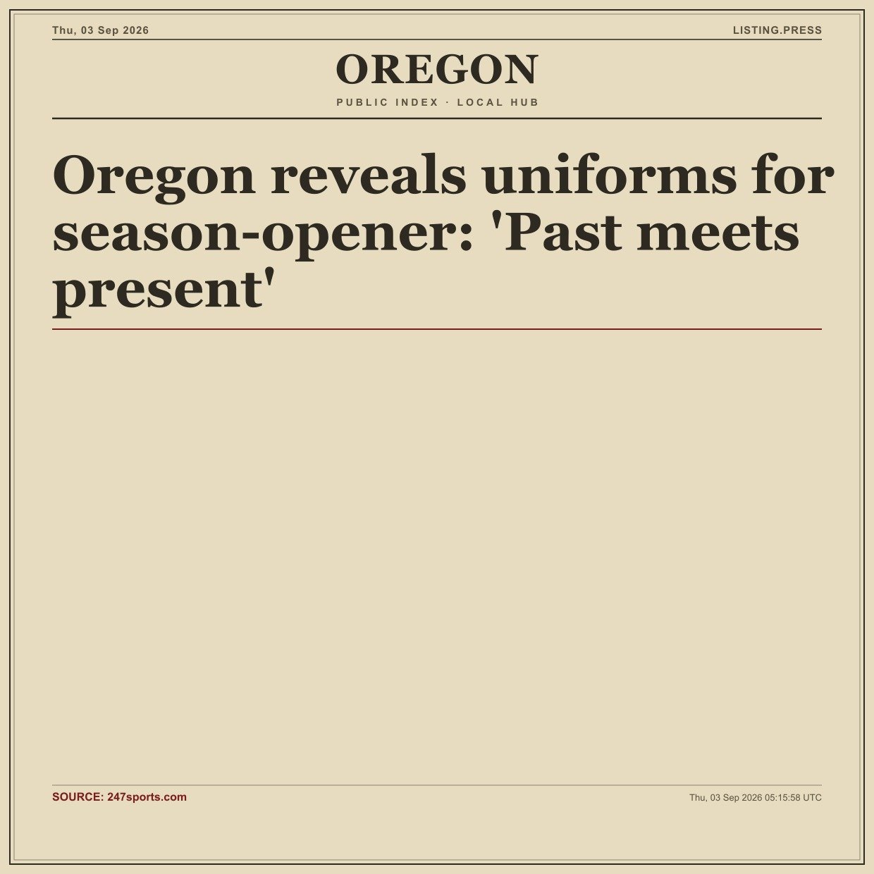 Oregon reveals uniforms for season-opener: 'Past meets present'