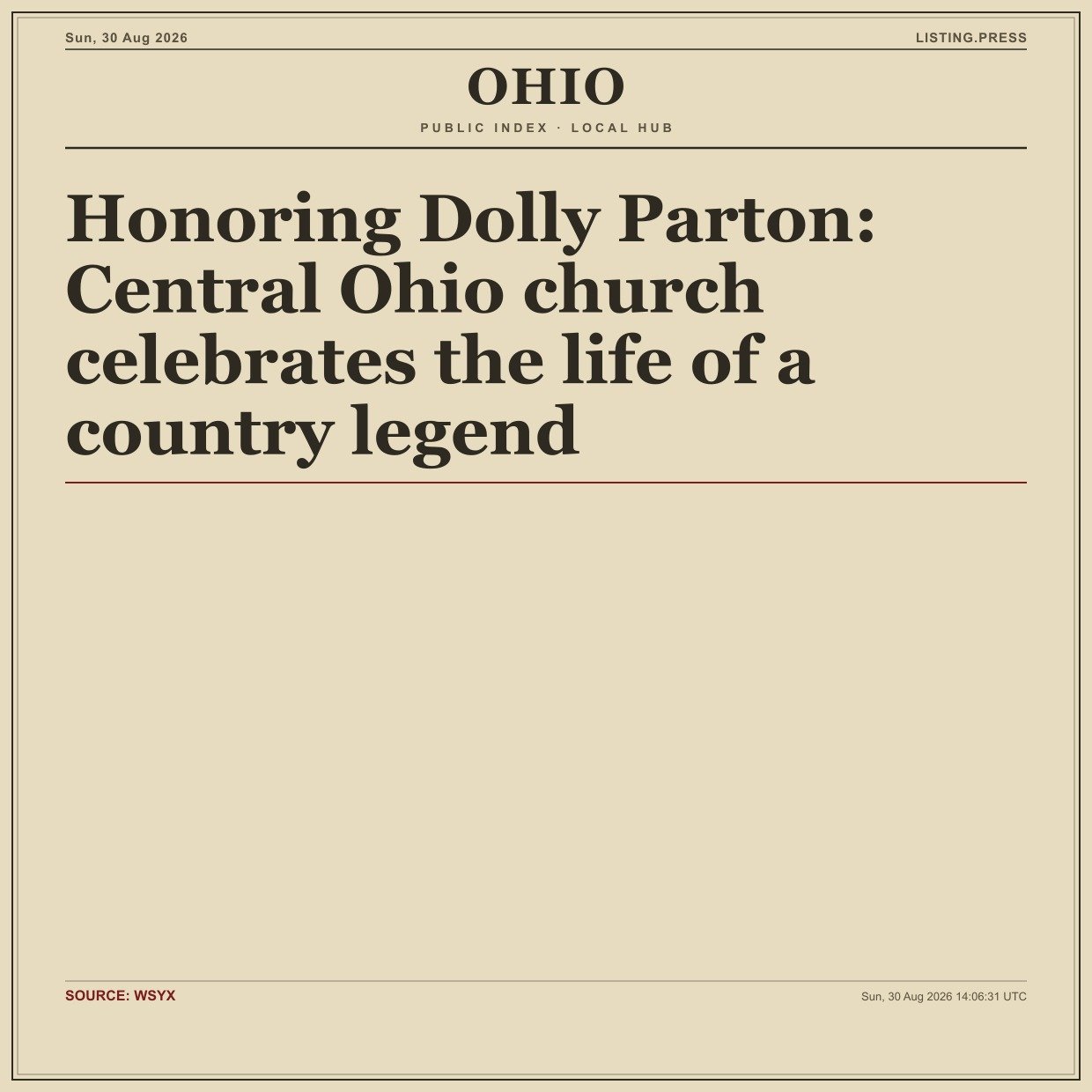 Honoring Dolly Parton: Central Ohio church celebrates the life of a country legend