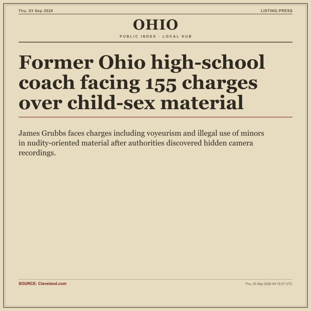 Former Ohio high-school coach facing 155 charges over child-sex material
