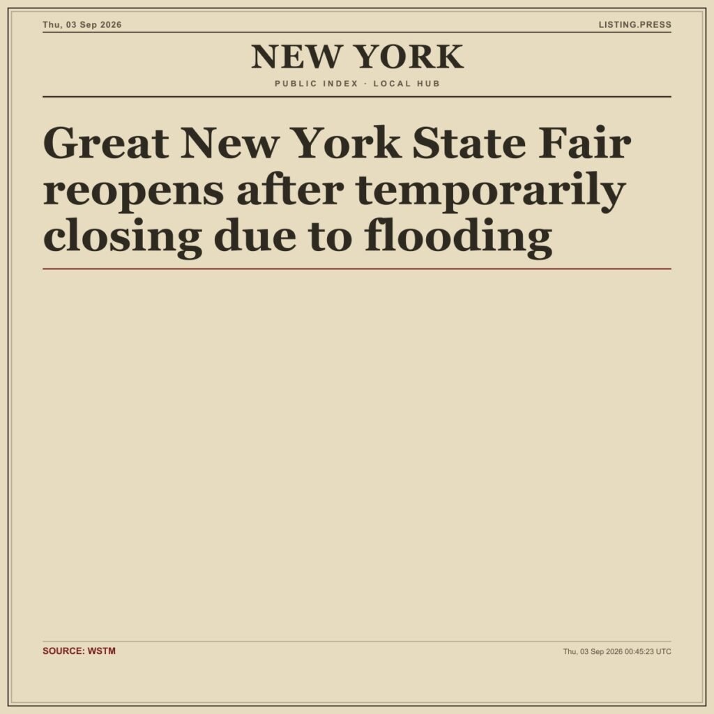 Great New York State Fair reopens after temporarily closing due to flooding