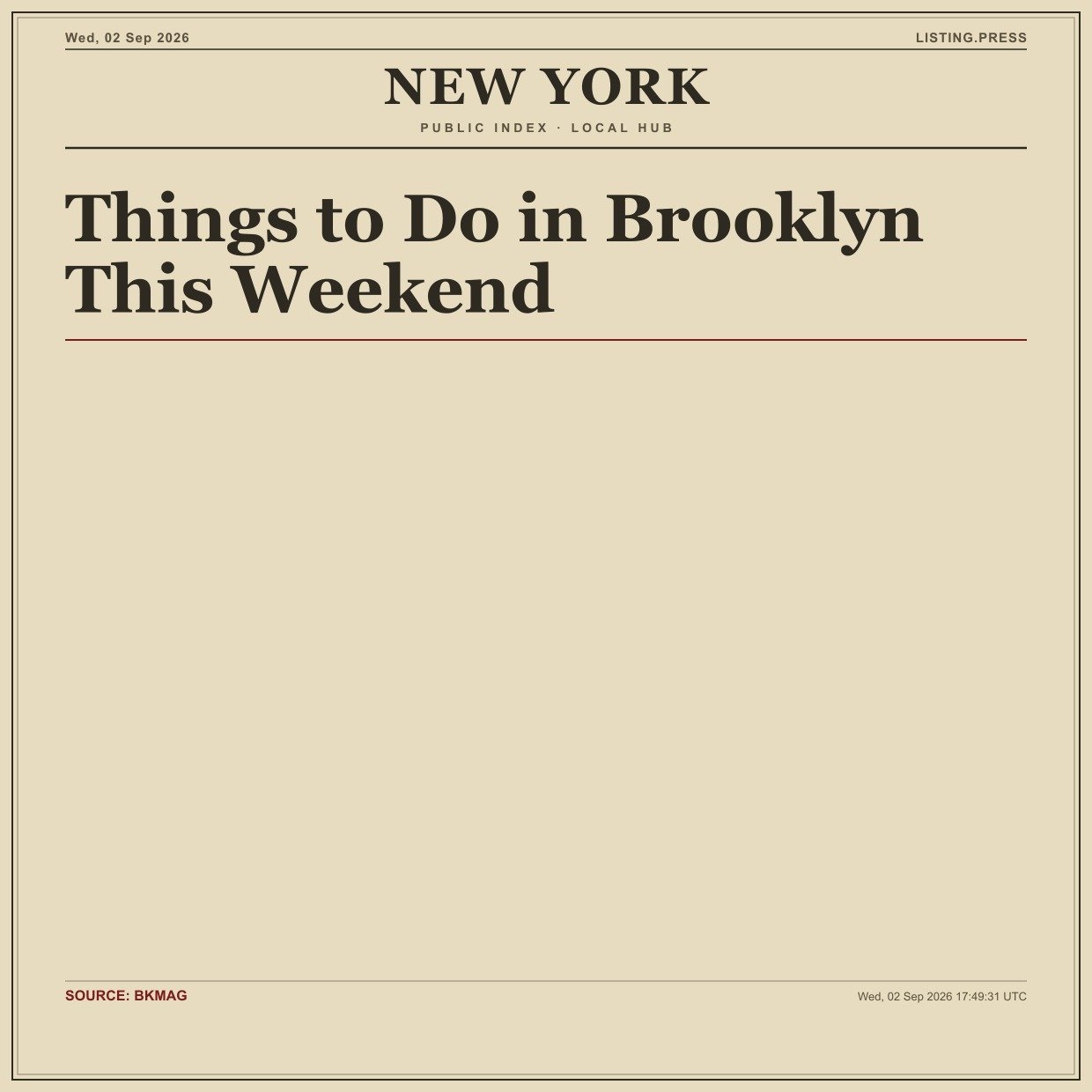 Things to Do in Brooklyn This Weekend