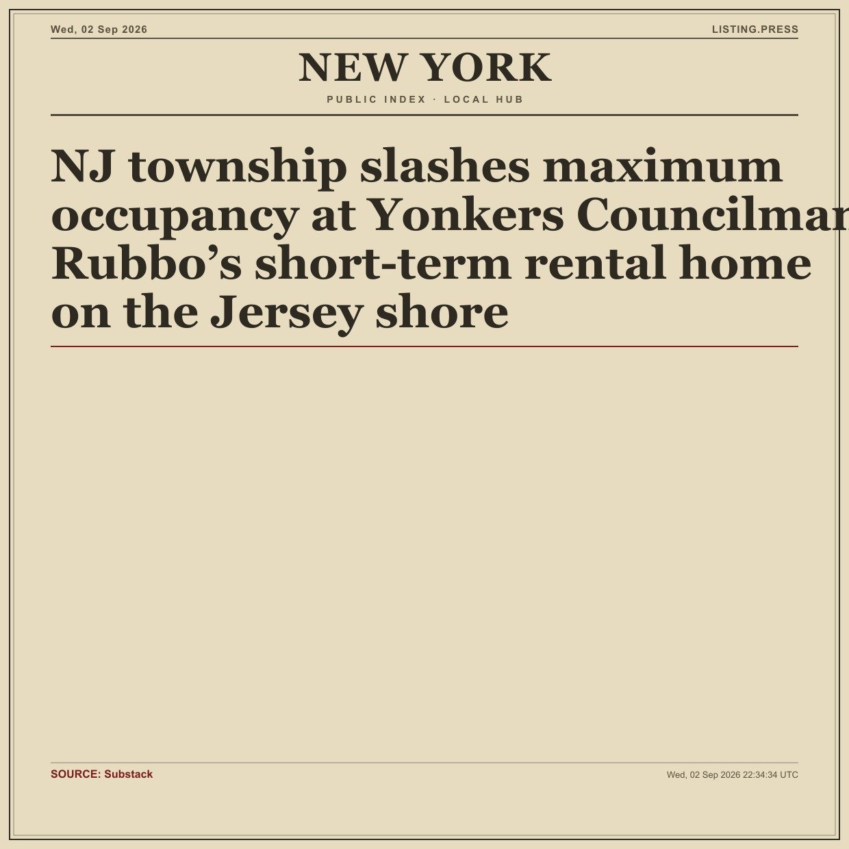 NJ township slashes maximum occupancy at Yonkers Councilman Rubbo’s short-term rental home on the Jersey shore