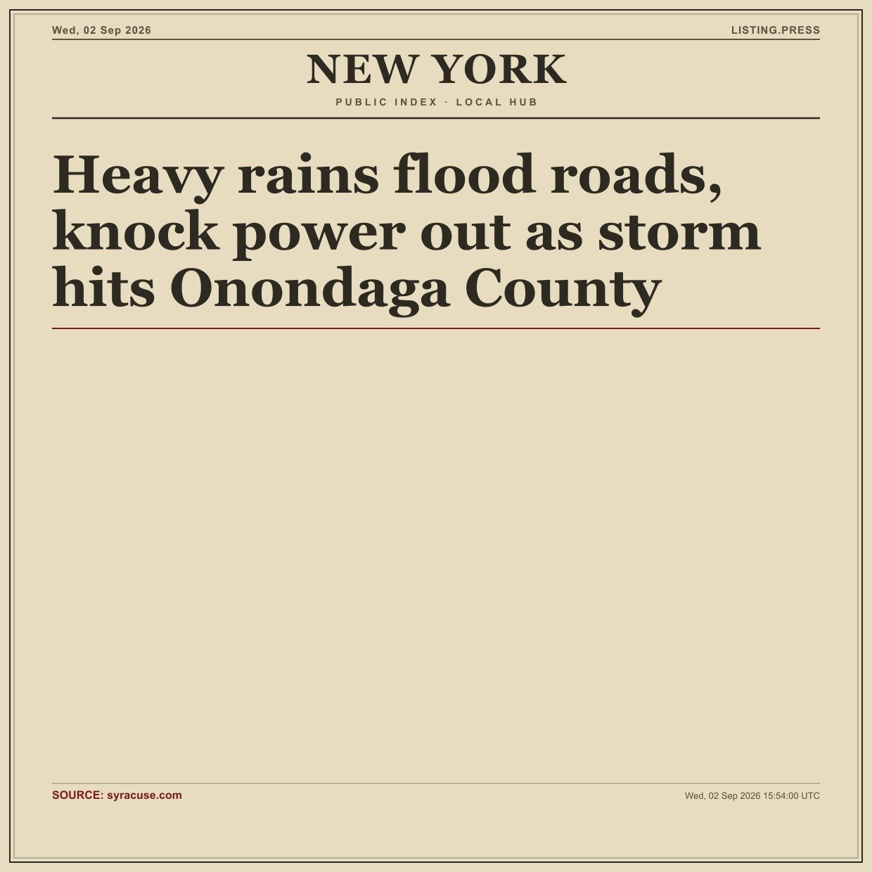 Heavy rains flood roads, knock power out as storm hits Onondaga County