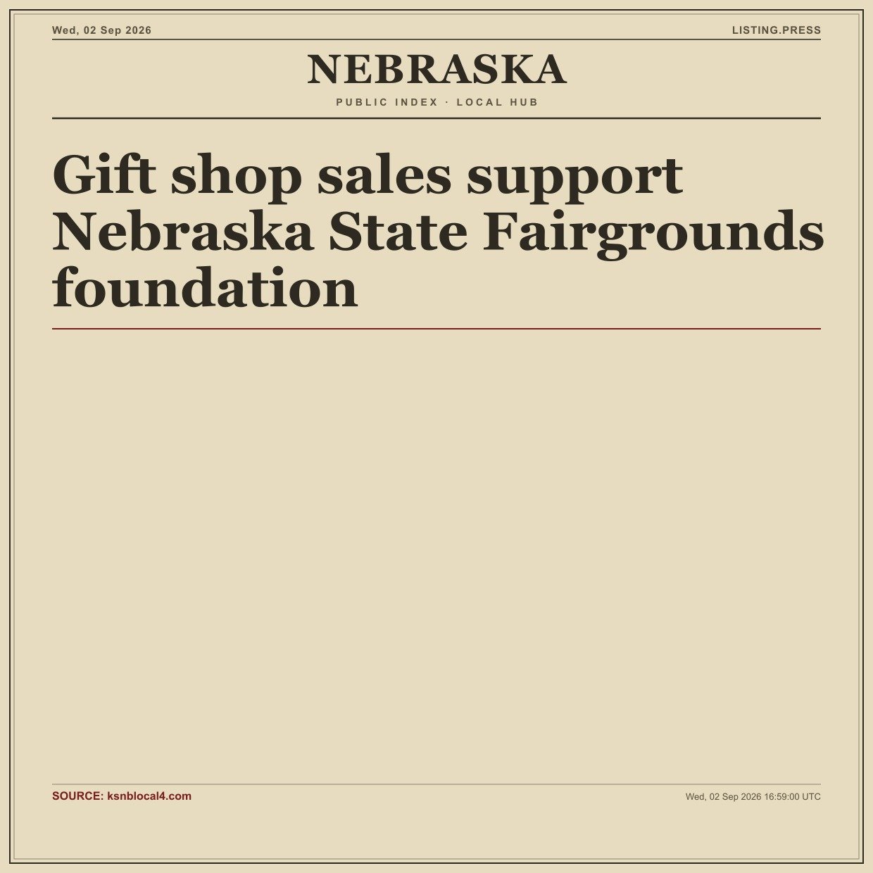 Gift shop sales support Nebraska State Fairgrounds foundation
