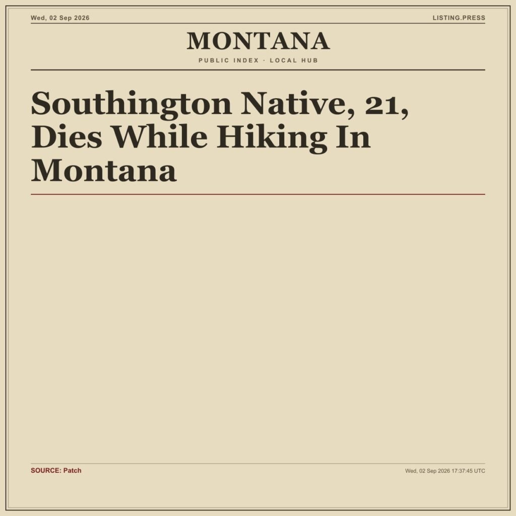 Southington Native, 21, Dies While Hiking In Montana