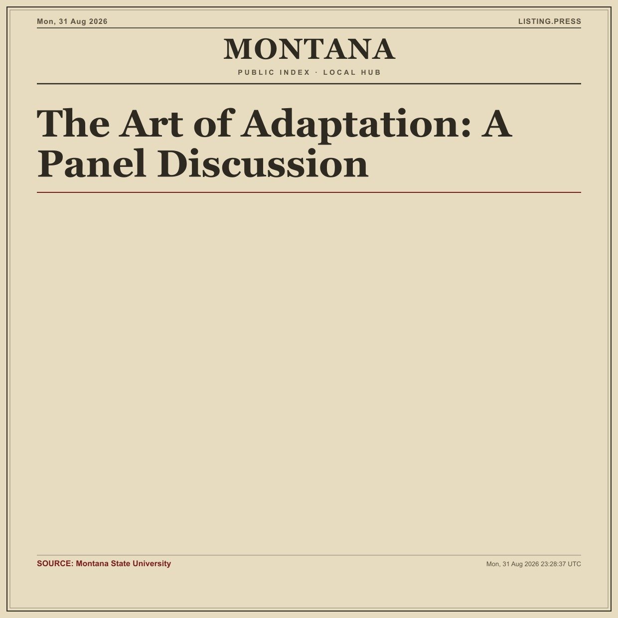 The Art of Adaptation: A Panel Discussion
