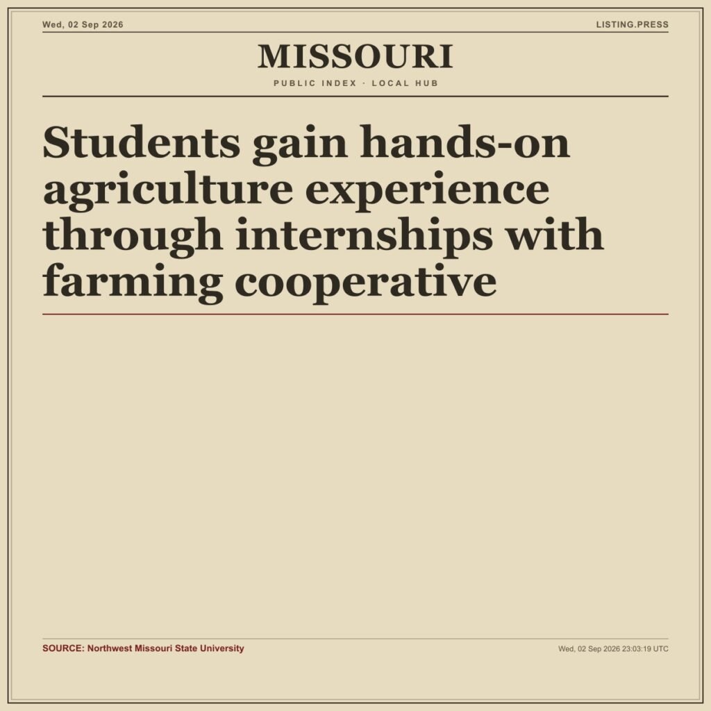 Students gain hands-on agriculture experience through internships with farming cooperative