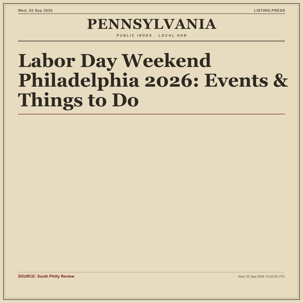 Labor Day Weekend Philadelphia 2026: Events & Things to Do