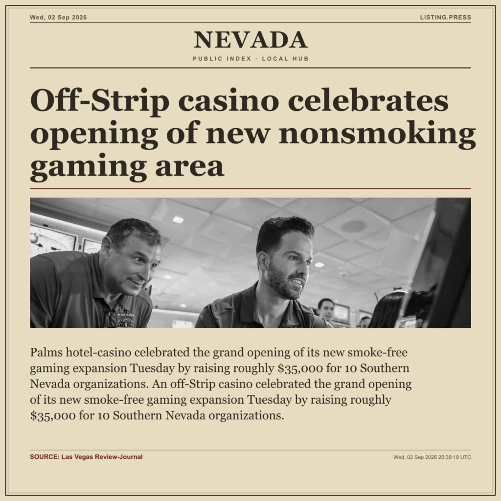 Off-Strip casino celebrates opening of new nonsmoking gaming area