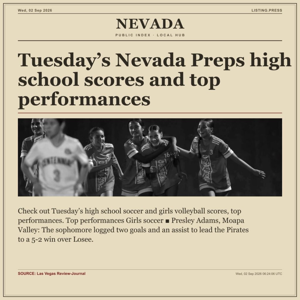 Tuesday’s Nevada Preps high school scores and top performances