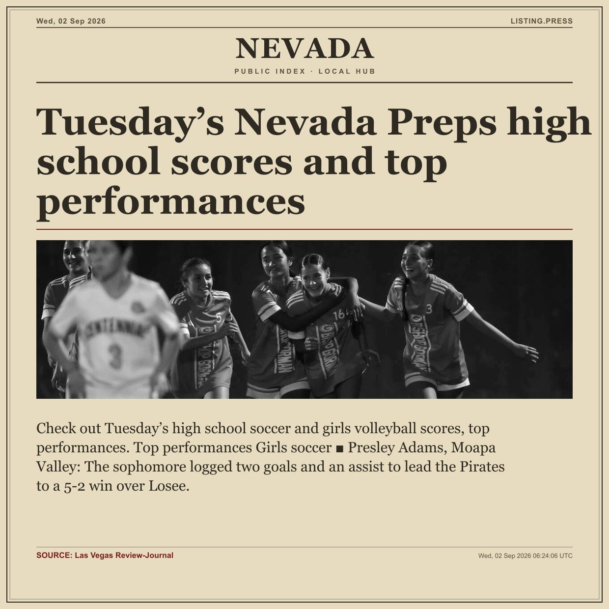 Tuesday’s Nevada Preps high school scores and top performances