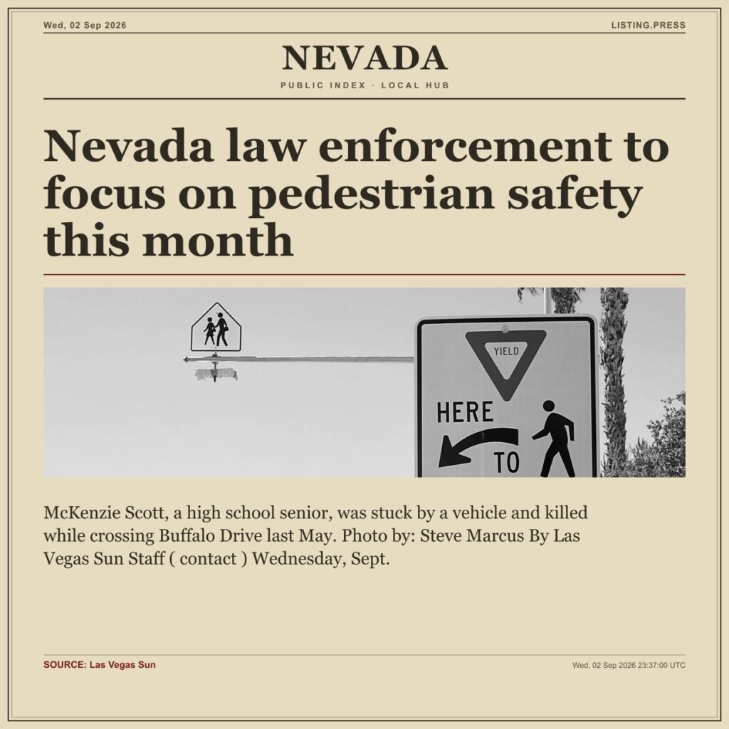 Nevada law enforcement to focus on pedestrian safety this month