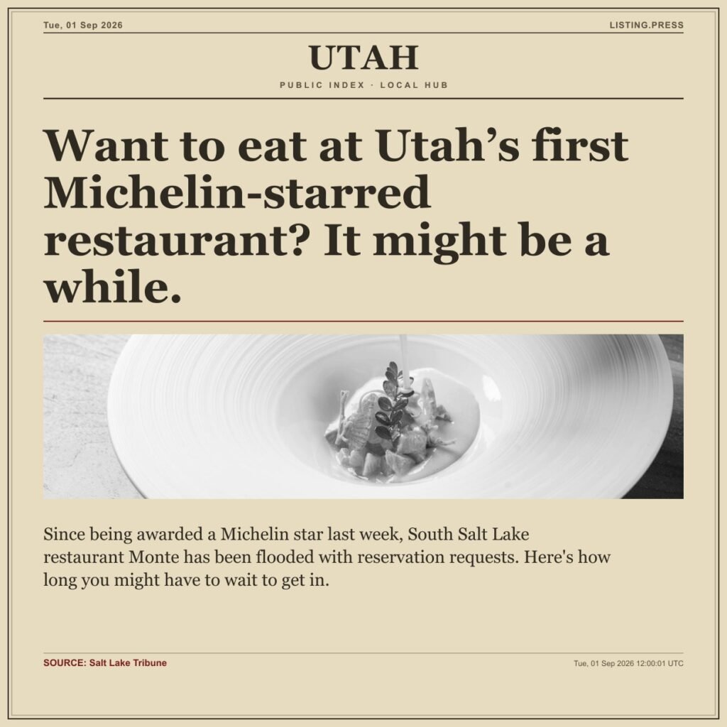 Want to eat at Utah’s first Michelin-starred restaurant? It might be a while.