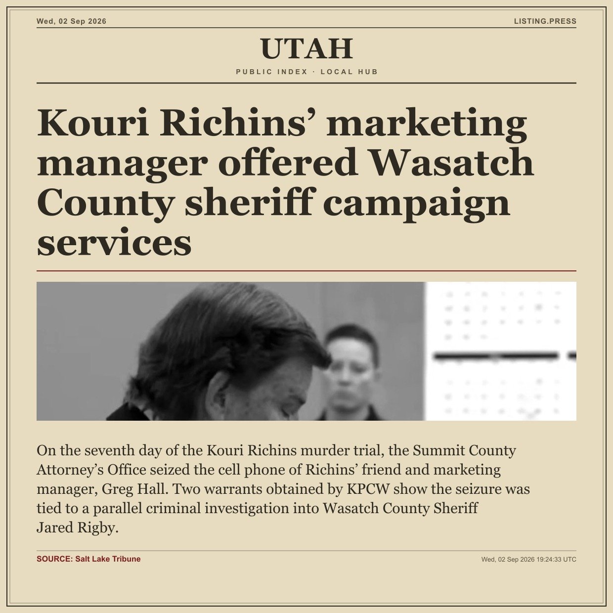 Kouri Richins’ marketing manager offered Wasatch County sheriff campaign services