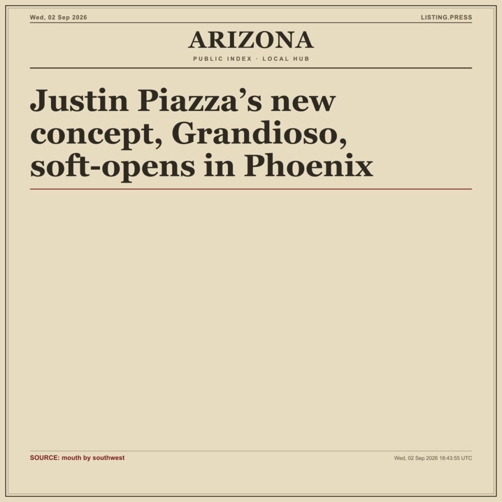 Justin Piazza’s new concept, Grandioso, soft-opens in Phoenix
