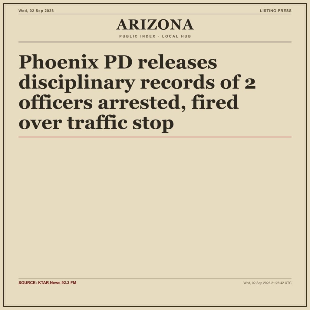 Phoenix PD releases disciplinary records of 2 officers arrested, fired over traffic stop