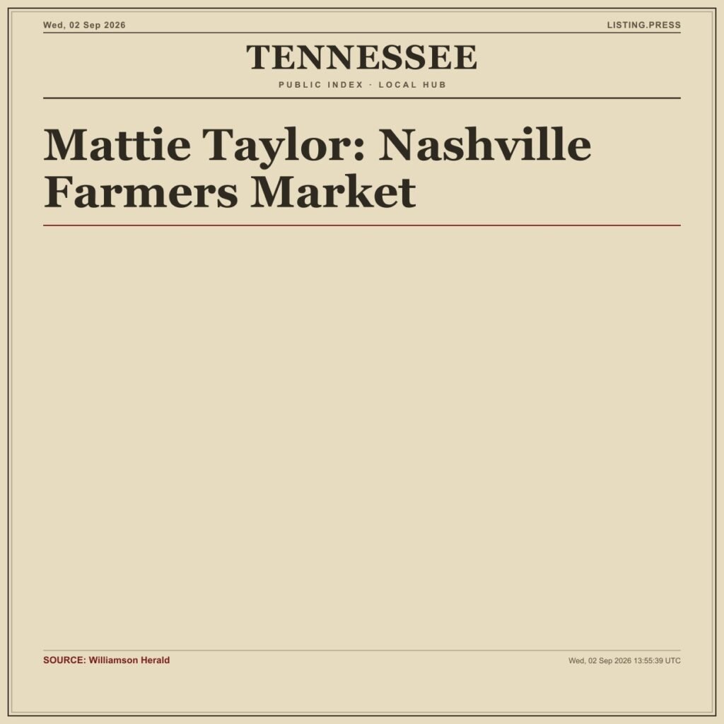 Mattie Taylor: Nashville Farmers Market
